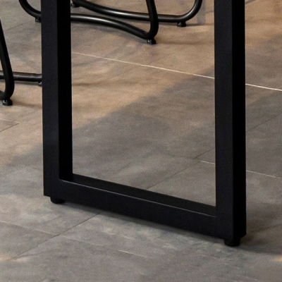 Industrielles rechteckiges Massivholz-Bartisch-Set, 1/4-teilig, Thekentisch mit hohen Hockern