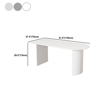 Bureau de bureau contemporain en demi-cercle, bureau d'&eacute;criture blanc pour la maison