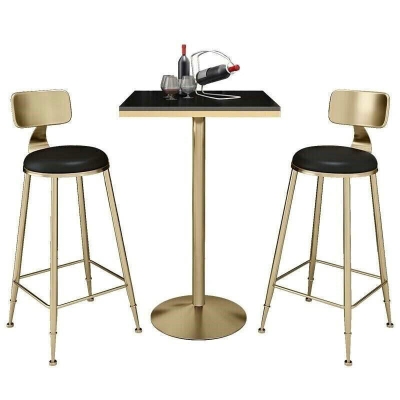 41,3"H Glam Style Bartisch mit Sockel aus Kunstmarmor, Bar-Weintisch,