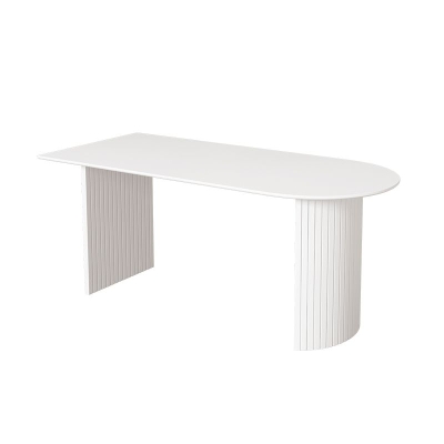 Bureau de bureau contemporain en demi-cercle, bureau d'&eacute;criture blanc pour la maison