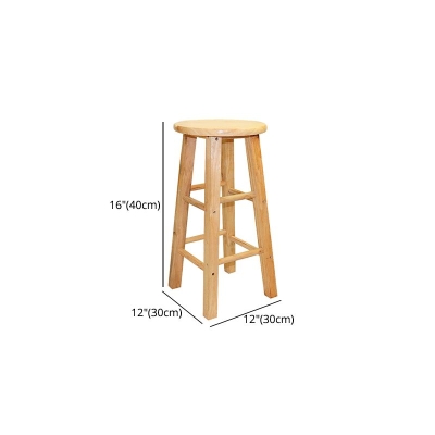 Moderner, armloser, r&uuml;ckenfreier Thekenhocker aus Holz, Kassierer-Barhocker mit Holzsitz und Pedal