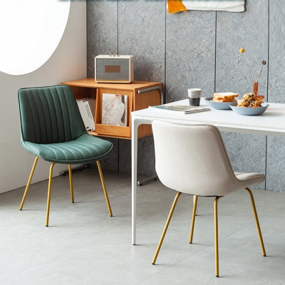 Beistellstuhl im Glam-Stil, Kunstleder, goldfarbener Rahmen, Esszimmerstuhl f&uuml;r Zuhause