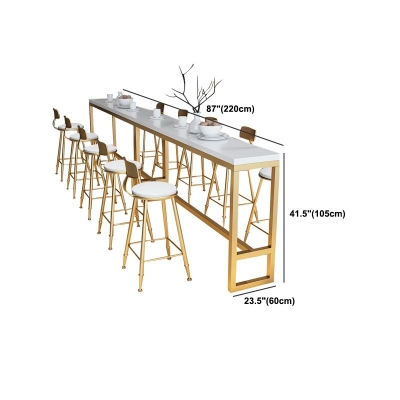 Rechteckiger Bartisch im glamour&ouml;sen Stil, Massivholzbock, Bistro-Barschreibtisch