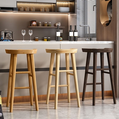 Industrieller Barhocker aus massivem Holz, r&uuml;ckenfreier Thekenhocker f&uuml;r Restaurants und Bristol