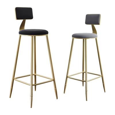 Glam Barhocker ohne Armlehnen, Barhocker aus Eisen mit Samtkissen f&uuml;r Caf&eacute;