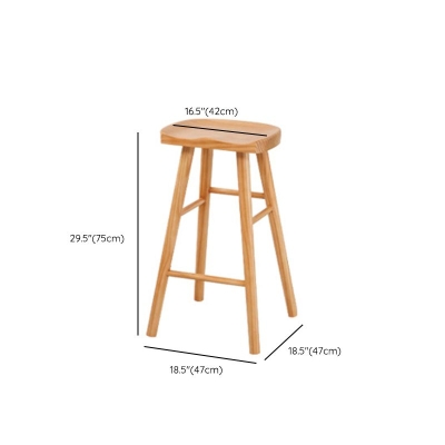 Industrielle Barhocker, armloser Barhocker aus massivem Holz in Natur