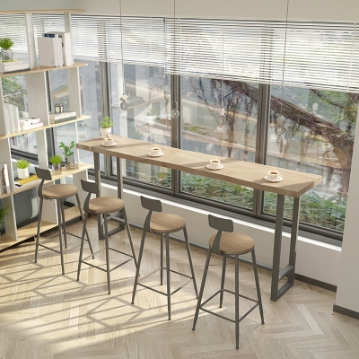 Rechteckiger Bartisch im modernen Stil, 1/5-teilig, Massivholz-Thekentisch