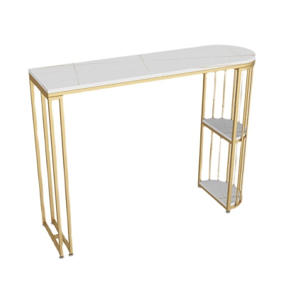 Bartisch im Glam-Stil aus Stein, Bar-Weintisch mit Doppelpodest und Stauraum
