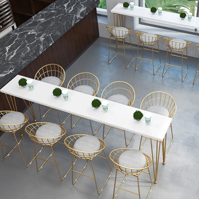 Set tavolo da bar Glam Style 1/2/5/9 pezzi Tavolo da bar rettangolare con sgabelli alti in metallo