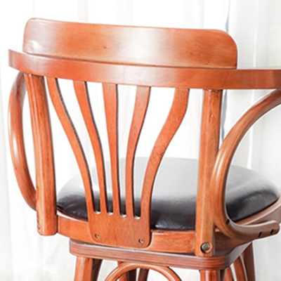 Glamour-Barhocker aus massivem Holz, Thekenh&ouml;he, Kunstleder, Barhocker