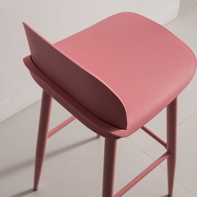 Barhocker aus Metall im modernen Stil, Kunststoff-Thekenhocker mit niedriger R&uuml;ckenlehne f&uuml;r den Innenbereich