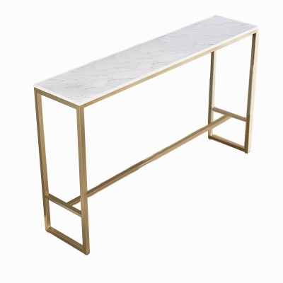 Moderner Bartisch mit goldenem Sockel, 41,3 Zoll hohe Tischplatte