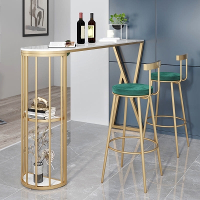 Glam Stone 1/2/3-teiliges Bartisch-Set, rechteckiger Bartisch mit Metallbeinen
