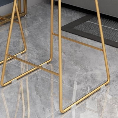 Glam Barhocker und Tisch-Set, 1/2/3-teiliger Kneipentisch aus Metall und Stein mit gepolsterten Hockern
