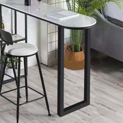 Bartisch im zeitgen&ouml;ssischen Stil, Bartisch aus Kunstmarmor mit Kufengestell