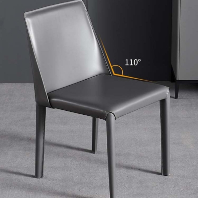 Sedia da pranzo moderna in pelle Sedie da pranzo imbottite senza braccioli per uso domestico