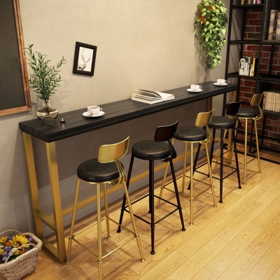 Rechteckiger Pub-Tisch in Barh&ouml;he, Glamour-Bartisch aus massivem Holz f&uuml;r kleine Pl&auml;tze