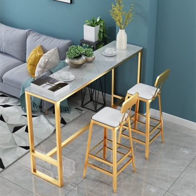 Set tavolo da bar stile glamour 1/2/3 pezzi Tavolo da bar rettangolare con sgabelli alti per cucina