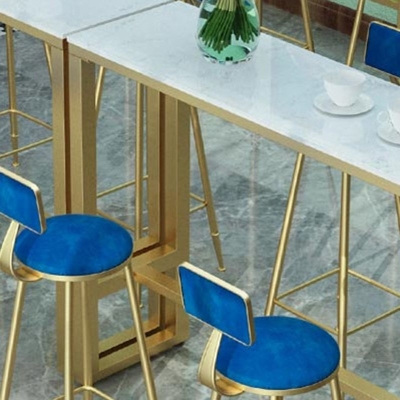 Tavolo da pranzo da bar rettangolare Tavolo da pranzo ad altezza bancone in marmo finto