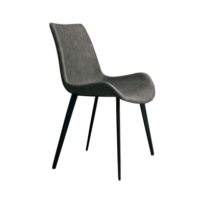 Esszimmerst&uuml;hle aus Leder im Industriedesign, Seitenst&uuml;hle mit solider R&uuml;ckenlehne f&uuml;r die K&uuml;che