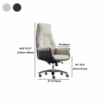 Drehbarer B&uuml;rostuhl mit Rollen, CorLiving Workspace-Lederstuhl
