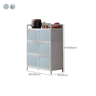 Zeitgen&ouml;ssischer Sideboard-Buffettisch aus blauem Metall aus Glas f&uuml;r das Wohnzimmer