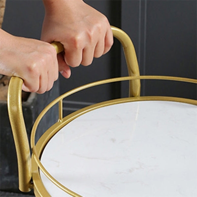 Tavolo di preparazione ovale in stile moderno Tavolo di preparazione in metallo rotolante per la casa