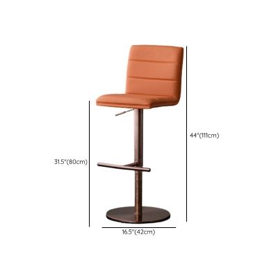 Verstellbarer Thekenhocker im modernen Stil mit Lederkissen und Einzelbein