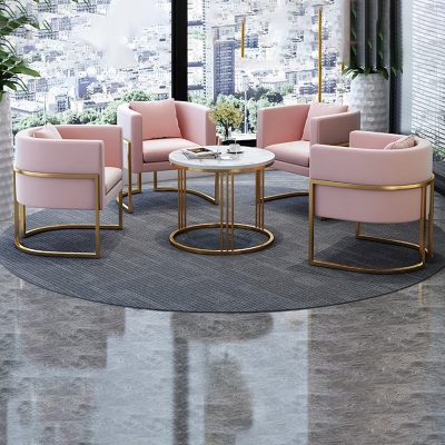 Parsons Arm Chair Leder-Esszimmerstuhl f&uuml;r den Innenbereich mit goldenem Rahmen