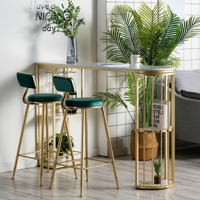 1/2/3-teiliges Bartisch-Set aus Marmor mit mattem Finish, Barhocker und Tisch-Set