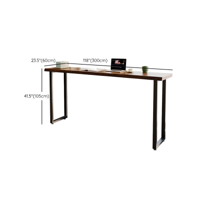 Moderner rechteckiger Bartisch aus Holz mit Metallsockel f&uuml;r Milchteeladen