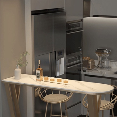 Pub-Tisch mit Steinplatte, traditioneller Luxus-Bartisch mit doppeltem Sockel