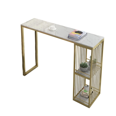 Glam 41,3"H Bartisch, wei&szlig;e Kunstmarmorplatte, Kneipentisch f&uuml;r das Esszimmer
