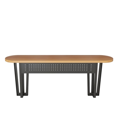 Bartisch im industriellen Stil, rechteckiger Bistro-Bartisch aus massivem Holz f&uuml;r den Innenbereich