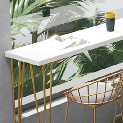 Rechteckiger Bartisch im Glam-Stil, Bartisch aus Holz mit 4 Beinen