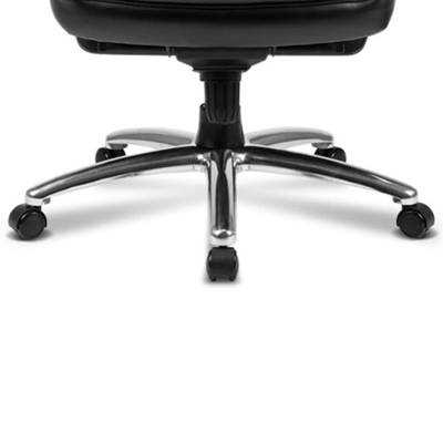 Moderne fauteuil met gewatteerde armen en kantelmechanisme, zwarte bureaustoel