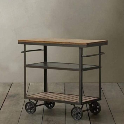 33,46" Hochrollender Industrie-K&uuml;chenwagen K&uuml;chenwagen aus Holz f&uuml;r Restaurant
