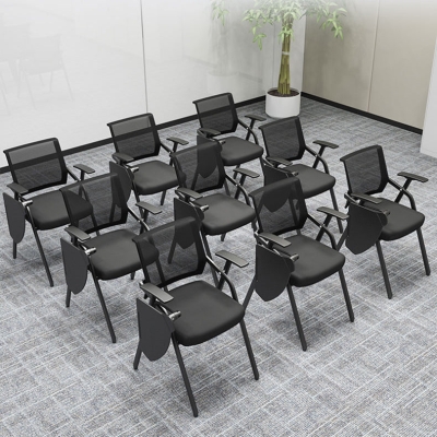 Mesh-Konferenzstuhl mit mittlerer R&uuml;ckenlehne, ergonomischer Schreibtischstuhl f&uuml;r das Heimb&uuml;ro mit festen Armlehnen