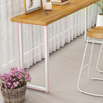 Modernes rechteckiges Massivholz-Bartisch-Set, 1/4-teilig, Thekentisch mit r&uuml;ckenfreien Hockern