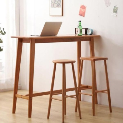 Moderner rechteckiger Bartisch aus massivem Holz, Bistro-Barschreibtisch mit Fu&szlig;st&uuml;tze