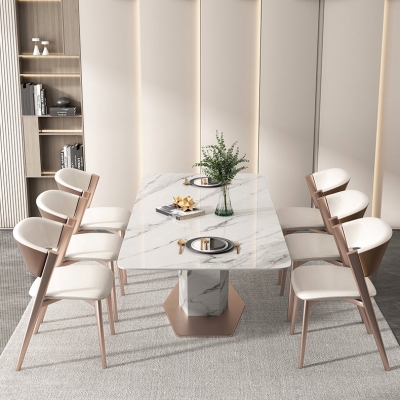 Moderner, einfacher Beistellstuhl aus Kunstleder f&uuml;r das Schlafzimmer