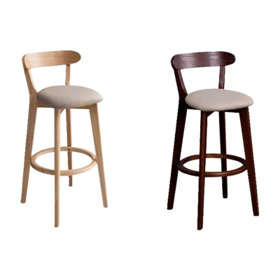 Industrieller Thekenhocker ohne Armlehnen, Holz-Barhocker mit Pedal f&uuml;r Caf&eacute;