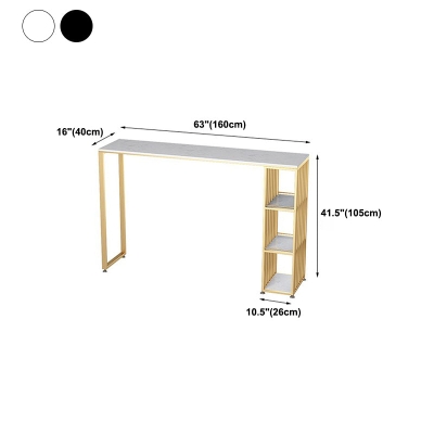 Bartisch mit Marmorplatte f&uuml;r kleine Pl&auml;tze. Glamour&ouml;ser Kneipentisch mit Metallrahmen