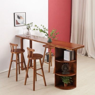 Thekenhocker aus Massivholz, moderne, armlose Thekenhocker