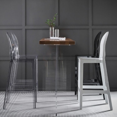 Industrieller Barhocker aus Acryl mit Thekenh&ouml;he und 4 Beinen f&uuml;r den Innenbereich