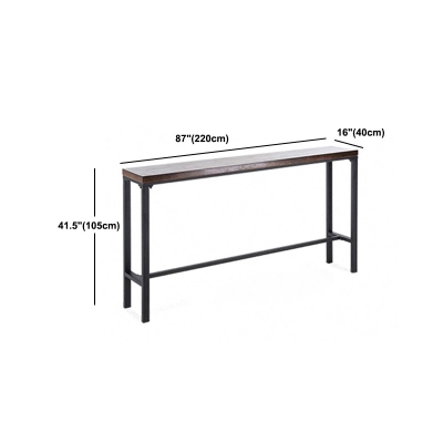 Rechteckiger Barthekentisch. Industrieller Bartisch mit Metallbasis