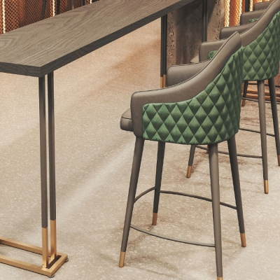 Rechteckiger Bartisch im glamour&ouml;sen Stil, Massivholz, Barh&ouml;he, Bistro-Pub-Tisch
