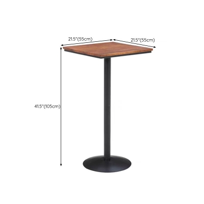 Industrieller Bartisch mit Metallgestell, schwarzer Eisen-Massivholz-Terrassen-Bartisch