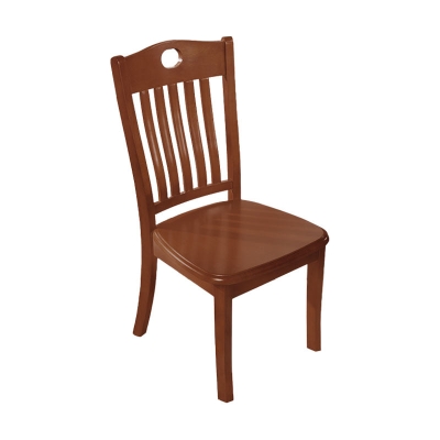 Moderner Esszimmerstuhl aus Gummibaumholz mit Lamellenr&uuml;cken und mattem Finish