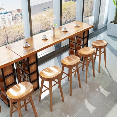 Set tavolo da bar industriale in legno massello da 1/2/9 pezzi Set bancone fisso per uso domestico